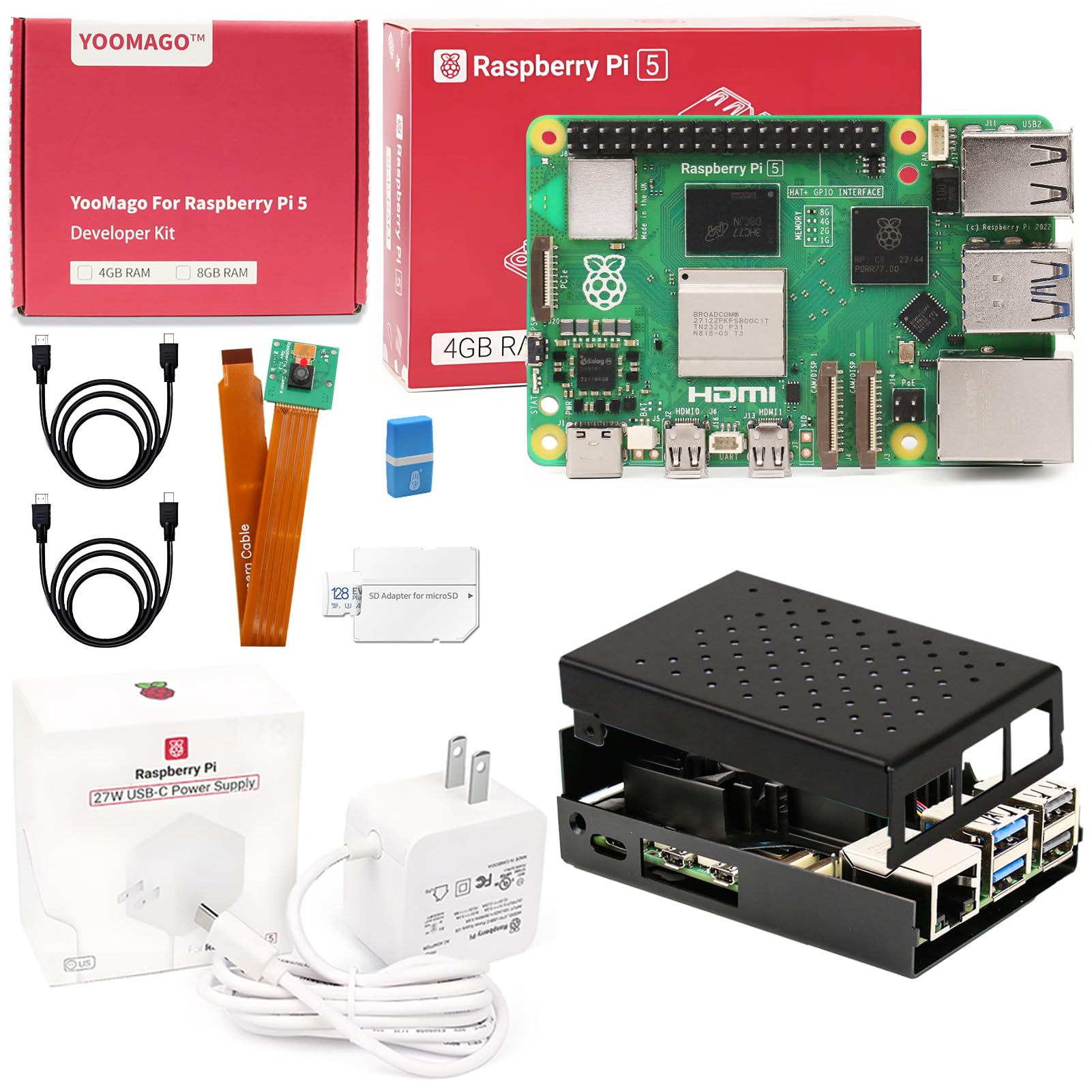 Raspberry Pi 4 8Gb Ram Kit - لوحة تطوير راسبيري باي 5 الأصلية