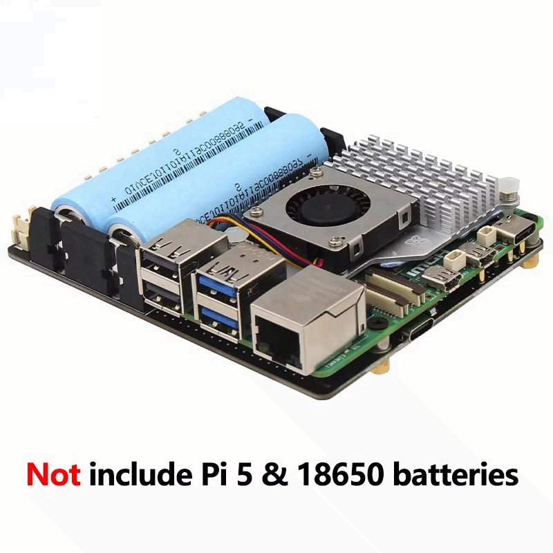 Raspberry Pi Uninterrupted Power Supply Ups 18650 - لوحة UPS لـ Raspberry Pi 5،