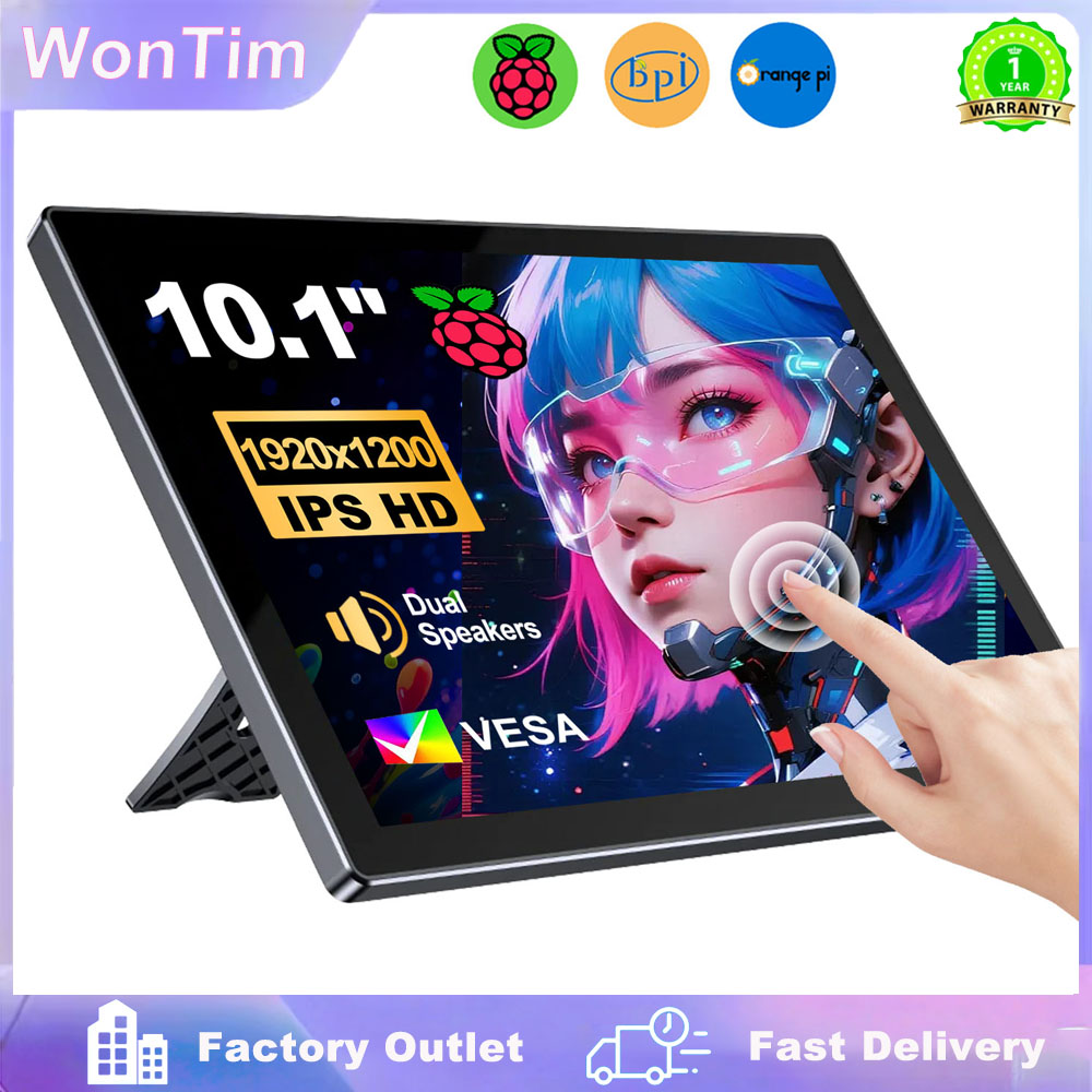 Raspberry Pi 10.1 Inch Capacitive Touch Screen Ips - شاشة عرض راسبيري باي 5 4/3/B/B+/A+