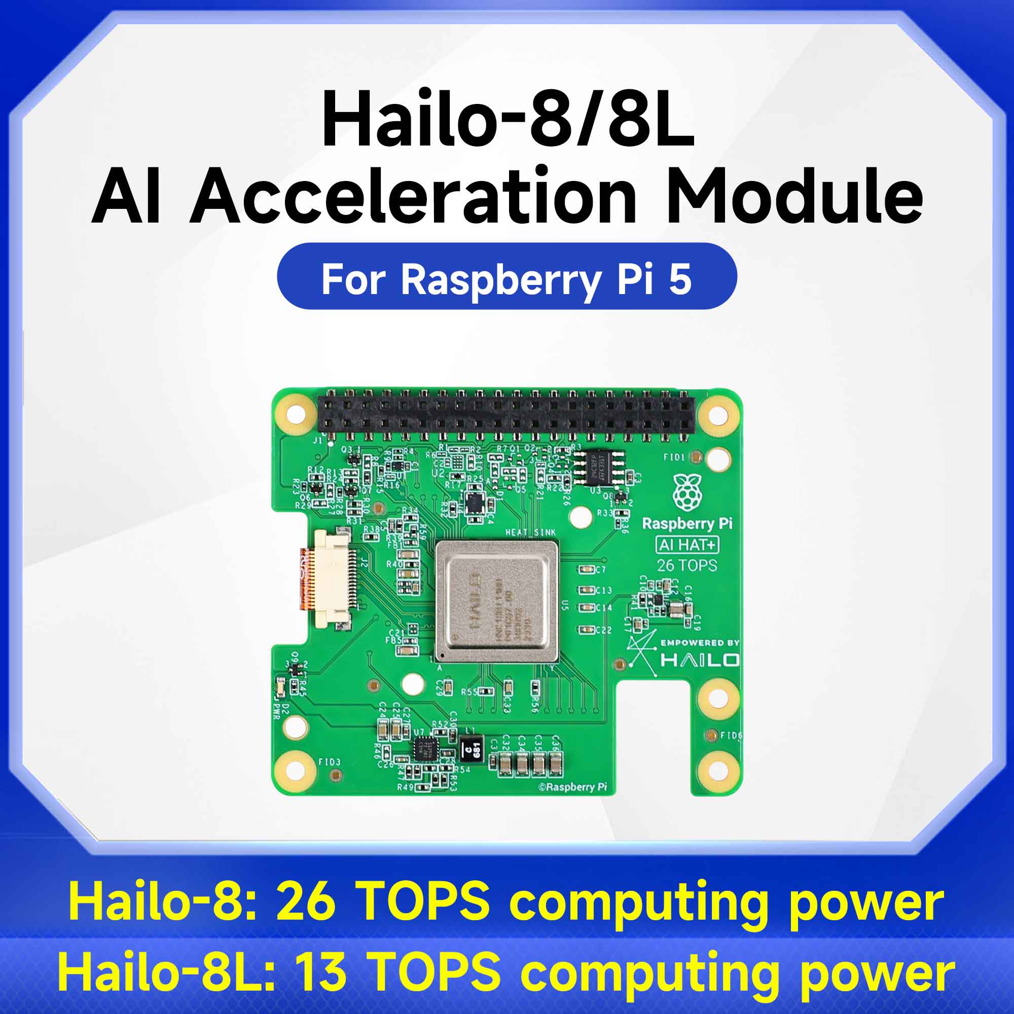 وحدة تسريع Hailo 8/8l Ai 13top - مراجعة Raspberry Pi Ai Kit Hailo-8L وسعره
