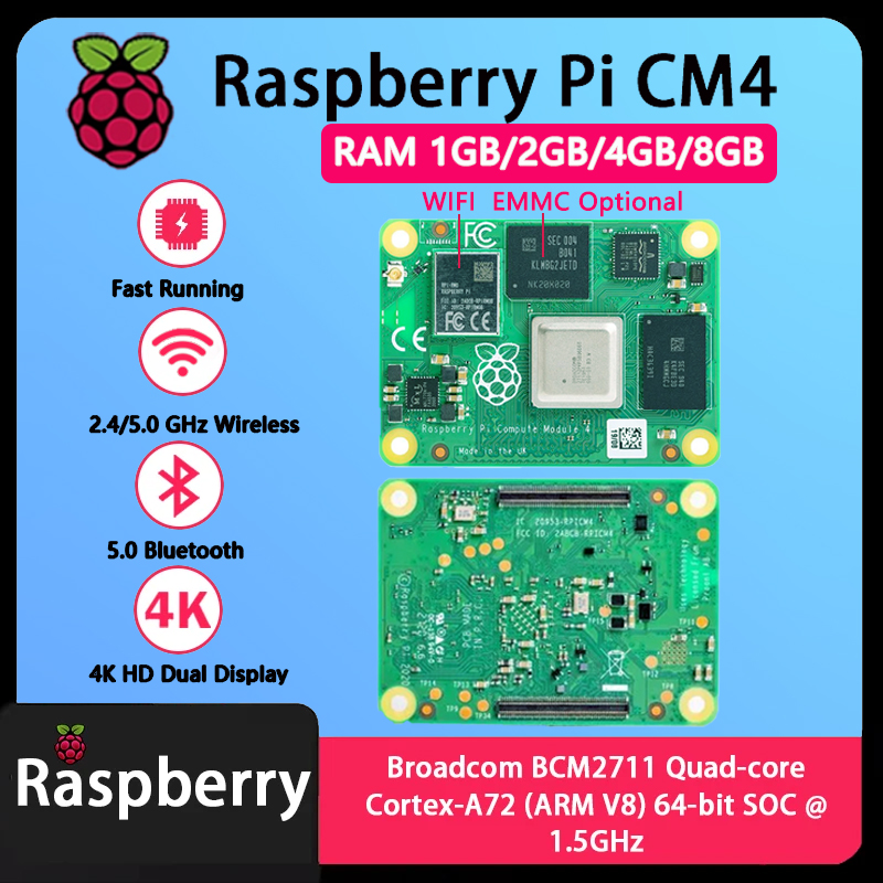 وحدة معالجة راسبيري باي CM4 بذ - مراجعة Raspberry Pi Compute Module 4 8Gb 32Gb Emmc وسعره