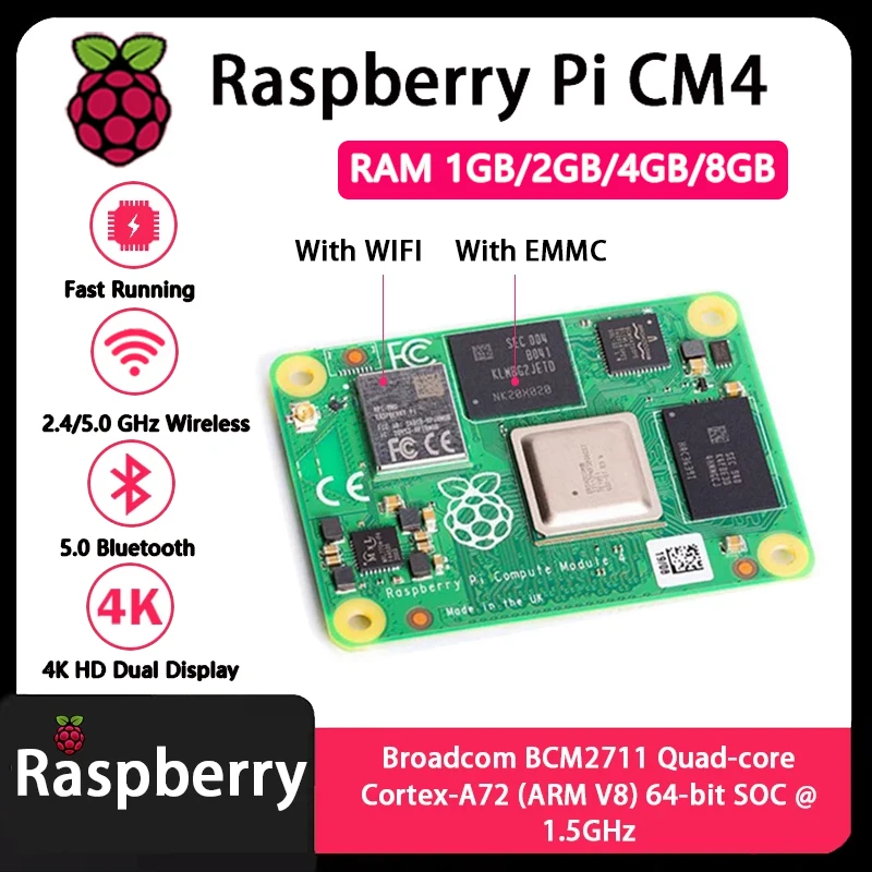 وحدة معالجة راسبيري باي CM4 بذ - مراجعة Raspberry Pi Compute Module 4 8Gb 32Gb Emmc وسعره